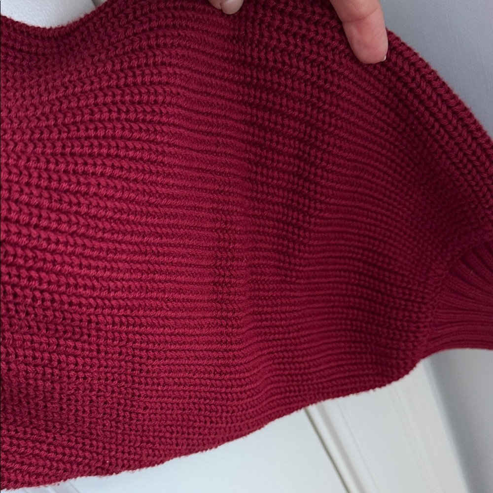 J. Crew Women's Deep Red Knit Cowl Turtleneck Sweater - Picture 5 of 6